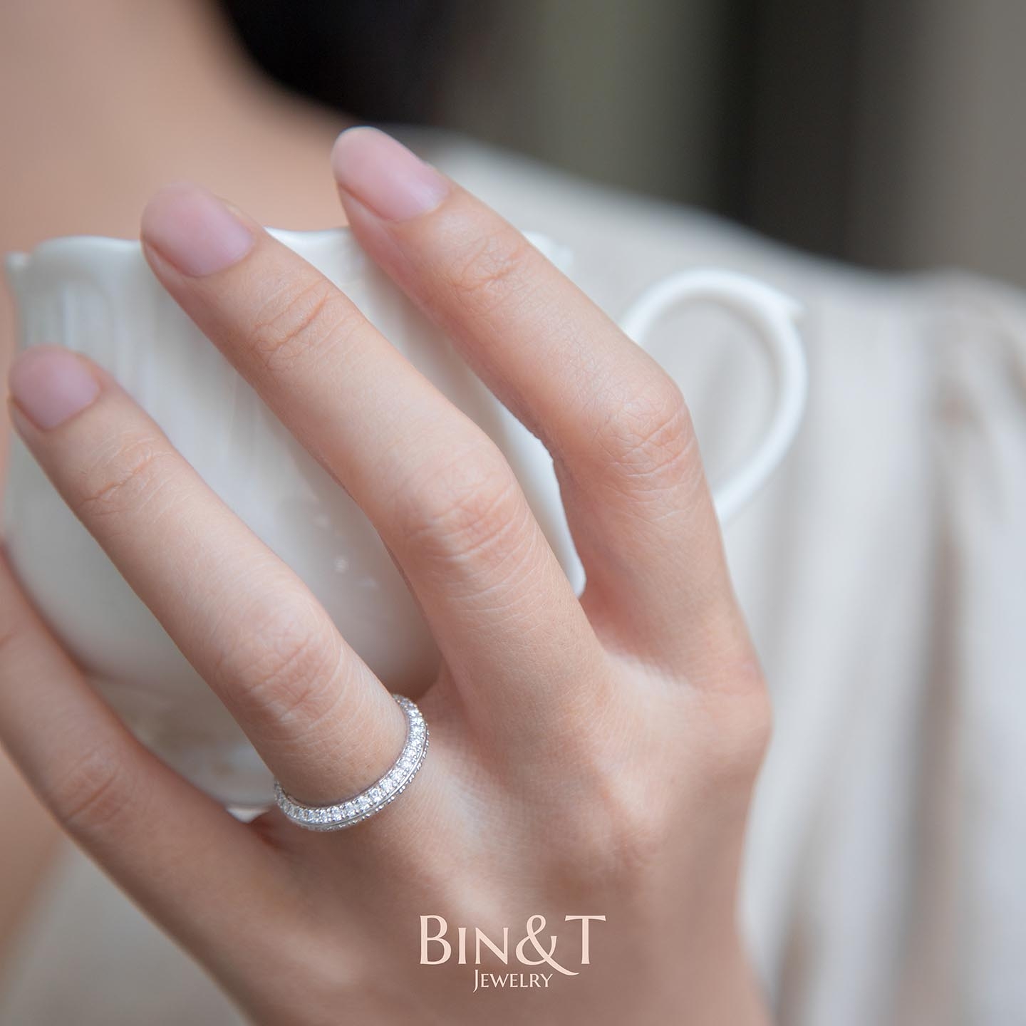 Full Dual Pave Eternity Ring