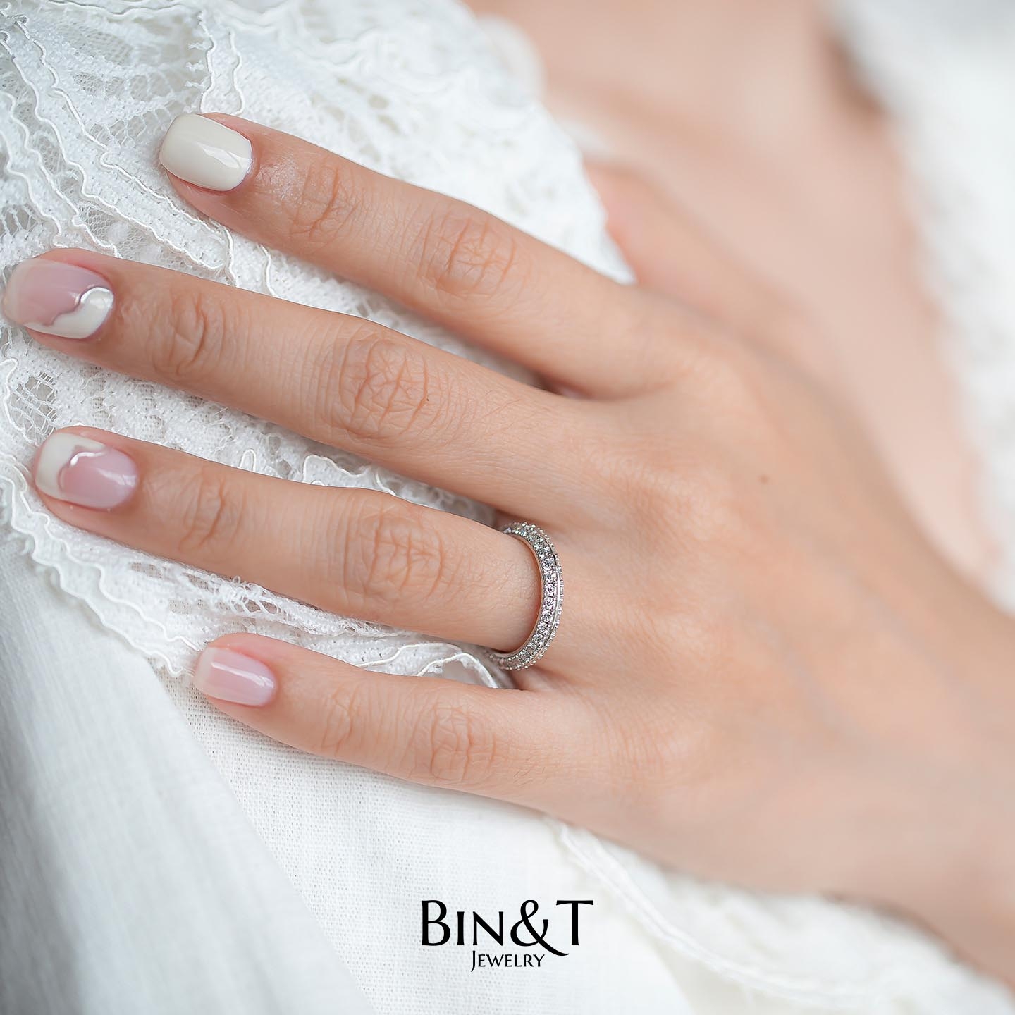 Full Dual Pave Eternity Ring