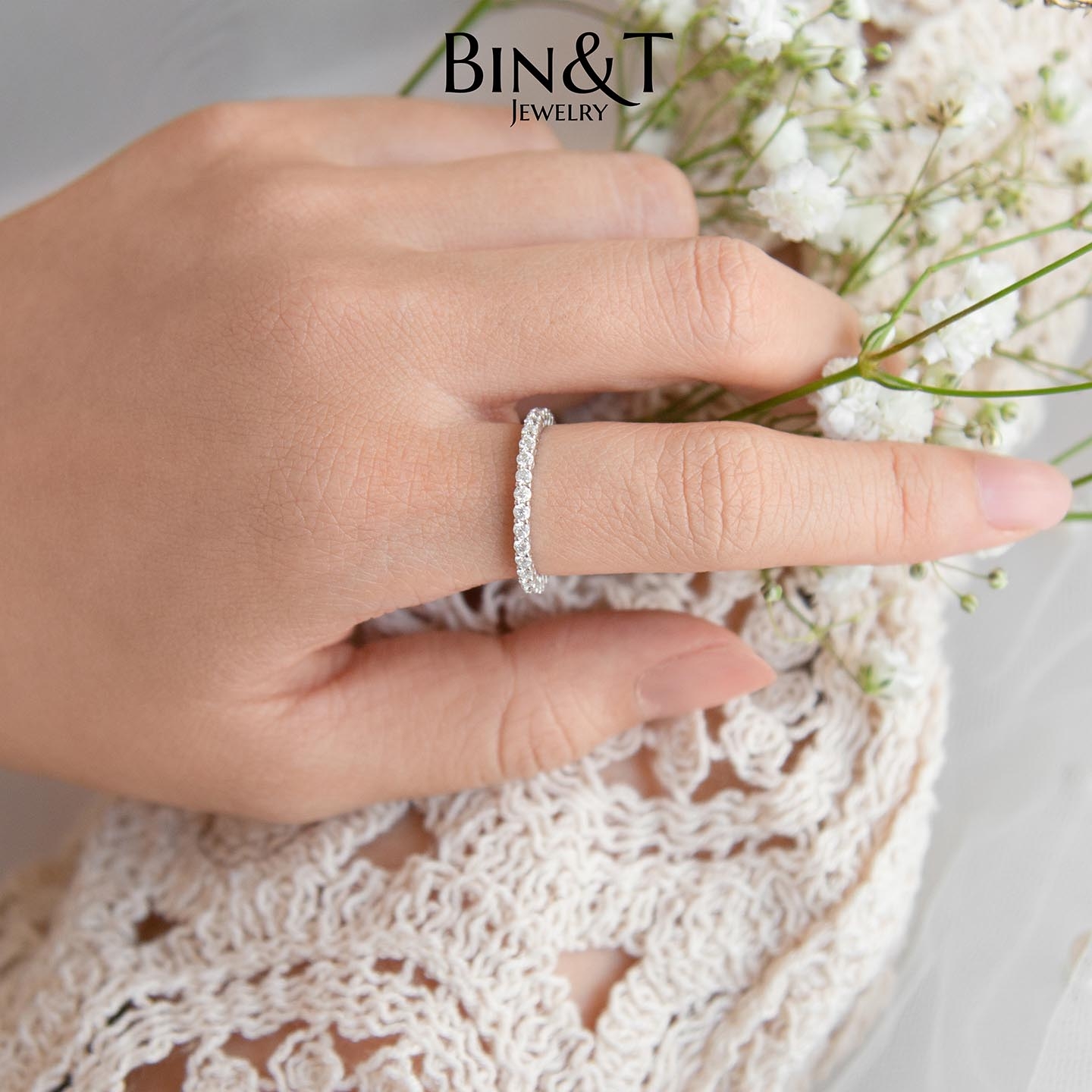 Full Slim Pave Eternity Ring